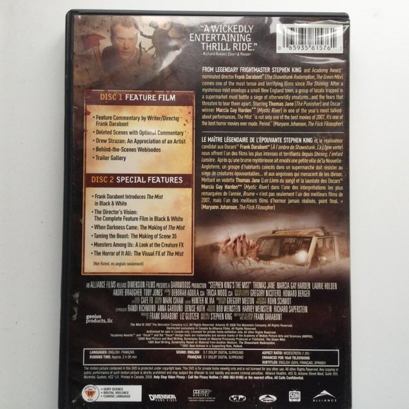 Steven King's The Mist DVD 2 Disc Collector's Edition 2007 VG - Picture 2 of 8